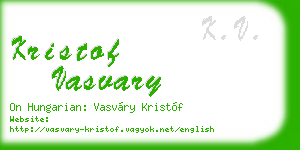 kristof vasvary business card